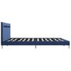 Cama Matrimonial | Cama Para Adultos | Estructura De Cama Con Led Tela Azul 180x200 Cm Cfw323714