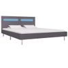 Cama Matrimonial | Cama Para Adultos | Estructura De Cama Con Led Tela Gris 180x200 Cm Cfw250535