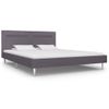 Cama Matrimonial | Cama Para Adultos | Estructura De Cama Con Led Tela Gris 180x200 Cm Cfw250535