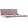 Cama Matrimonial | Cama Para Adultos | Estructura De Cama Con Led Tela Rosa 180x200 Cm Cfw512254