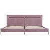 Cama Matrimonial | Cama Para Adultos | Estructura De Cama Con Led Tela Rosa 180x200 Cm Cfw512254