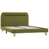 Cama Matrimonial | Cama Para Adultos | Estructura De Cama Con Led Tela Verde 120x200 Cm Cfw956780