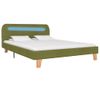 Cama Matrimonial | Cama Para Adultos | Estructura De Cama Con Led Tela Verde 140x200 Cm Cfw487601