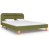 Cama Matrimonial | Cama Para Adultos | Estructura De Cama Con Led Tela Verde 140x200 Cm Cfw487601