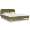 Cama Matrimonial | Cama Para Adultos | Estructura De Cama Con Led Tela Verde 180x200 Cm Cfw299643