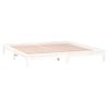 Cama Matrimonial | Cama Para Adultos | Estructura De Cama Con Leds Madera Maciza Blanca 150x200 Cm Cfw317026