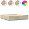 Cama Matrimonial | Cama Para Adultos | Estructura De Cama Con Luces Led Madera Roble Sonoma 200x200 Cm Cfw859444