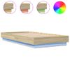 Cama Para Adulto | Cama Individual | Estructura De Cama Con Luces Led Roble Sonoma 75x190 Cm Cfw870434