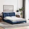 Cama Matrimonial | Cama Para Adultos | Estructura De Cama Con Luces Led Tela Azul 140x190 Cm Cfw294141