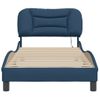 Cama Para Adulto | Cama Individual | Estructura De Cama Con Luces Led Tela Azul 80x200 Cm Cfw655035