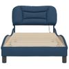 Cama Para Adulto | Cama Individual | Estructura De Cama Con Luces Led Tela Azul 90x190 Cm Cfw653819