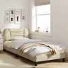 Cama Para Adulto | Cama Individual | Estructura De Cama Con Luces Led Tela Crema 90x200 Cm Cfw583029