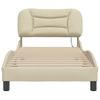 Cama Para Adulto | Cama Individual | Estructura De Cama Con Luces Led Tela Crema 90x200 Cm Cfw583029