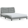 Cama Matrimonial | Cama Para Adultos | Estructura De Cama Con Luces Led Tela Gris Claro 120x200 Cm Cfw697672