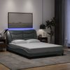 Cama Matrimonial | Cama Para Adultos | Estructura De Cama Con Luces Led Tela Gris Claro 120x200 Cm Cfw697672