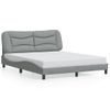 Cama Matrimonial | Cama Para Adultos | Estructura De Cama Con Luces Led Tela Gris Claro 160x200 Cm Cfw133916