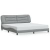 Cama Matrimonial | Cama Para Adultos | Estructura De Cama Con Luces Led Tela Gris Claro 200x200 Cm Cfw731459