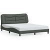 Cama Matrimonial | Cama Para Adultos | Estructura De Cama Con Luces Led Tela Gris Oscuro 160x200 Cm Cfw110117