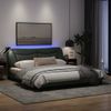 Cama Matrimonial | Cama Para Adultos | Estructura De Cama Con Luces Led Tela Gris Oscuro 180x200 Cm Cfw880671