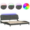 Cama Matrimonial | Cama Para Adultos | Estructura De Cama Con Luces Led Tela Gris Oscuro 200x200 Cm Cfw541872