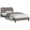 Cama Para Adulto | Cama Individual | Estructura De Cama Con Luces Led Tela Gris Taupe 100x200 Cm Cfw127777