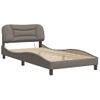 Cama Para Adulto | Cama Individual | Estructura De Cama Con Luces Led Tela Gris Taupe 100x200 Cm Cfw127777