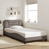 Cama Para Adulto | Cama Individual | Estructura De Cama Con Luces Led Tela Gris Taupe 100x200 Cm Cfw127777