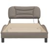 Cama Para Adulto | Cama Individual | Estructura De Cama Con Luces Led Tela Gris Taupe 100x200 Cm Cfw127777