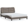 Cama Matrimonial | Cama Para Adultos | Estructura De Cama Con Luces Led Tela Gris Taupe 120x200 Cm Cfw255555