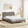 Cama Matrimonial | Cama Para Adultos | Estructura De Cama Con Luces Led Tela Gris Taupe 120x200 Cm Cfw255555