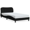 Cama Para Adulto | Cama Individual | Estructura De Cama Con Luces Led Tela Negro 100x200 Cm Cfw544442