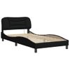 Cama Para Adulto | Cama Individual | Estructura De Cama Con Luces Led Tela Negro 100x200 Cm Cfw544442