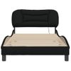 Cama Para Adulto | Cama Individual | Estructura De Cama Con Luces Led Tela Negro 100x200 Cm Cfw544442