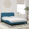 Cama Matrimonial | Cama Para Adultos | Estructura De Cama Con Luces Led Terciopelo Azul 140x190 Cm Cfw98825