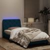 Cama Individual | Cama Para Adultos | Estructura De Cama Con Luces Led Terciopelo Azul 80x200 Cm Cfw70206