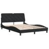 Cama Matrimonial | Cama Para Adultos | Estructura De Cama Con Luces Led Terciopelo Negro 140x190 Cm Cfw69322