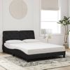 Cama Matrimonial | Cama Para Adultos | Estructura De Cama Con Luces Led Terciopelo Negro 140x190 Cm Cfw69322