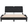 Cama Matrimonial | Cama Para Adultos | Estructura De Cama Con Luces Led Terciopelo Negro 140x190 Cm Cfw69322