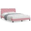 Cama Matrimonial | Cama Para Adultos | Estructura De Cama Con Luces Led Terciopelo Rosa 140x190 Cm Cfw16295