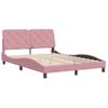 Cama Matrimonial | Cama Para Adultos | Estructura De Cama Con Luces Led Terciopelo Rosa 140x190 Cm Cfw16295