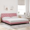 Cama Matrimonial | Cama Para Adultos | Estructura De Cama Con Luces Led Terciopelo Rosa 180x200 Cm Cfw15901