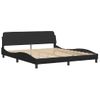 Cama Matrimonial | Cama Para Adultos | Estructura De Cama Con Luz Led Cuero Sintético Negro 180x200 Cm Cfw717483