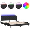 Cama Matrimonial | Cama Para Adultos | Estructura De Cama Con Luz Led Terciopelo Negro 180x200 Cm Cfw54907