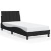 Cama Para Adulto | Cama Individual | Estructura De Cama Con Luz Led Terciopelo Negro 90x190 Cm Cfw287392