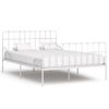 Cama Matrimonial | Cama Para Adultos | Estructura De Cama Con Somier Metal Blanco 140x200 Cm Cfw902270