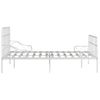 Cama Matrimonial | Cama Para Adultos | Estructura De Cama Con Somier Metal Blanco 140x200 Cm Cfw902270