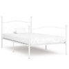 Cama Individual | Cama Para Adultos | Estructura De Cama Con Somier Metal Blanco 90x200 Cm Cfw801753