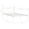 Cama Individual | Cama Para Adultos | Estructura De Cama Con Somier Metal Blanco 90x200 Cm Cfw801753