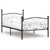 Cama Individual | Cama Para Adultos | Estructura De Cama Con Somier Metal Negro 90x200 Cm Cfw594920