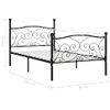 Cama Individual | Cama Para Adultos | Estructura De Cama Con Somier Metal Negro 90x200 Cm Cfw594920